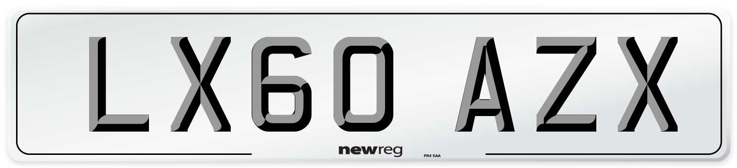 LX60 AZX Number Plate from New Reg